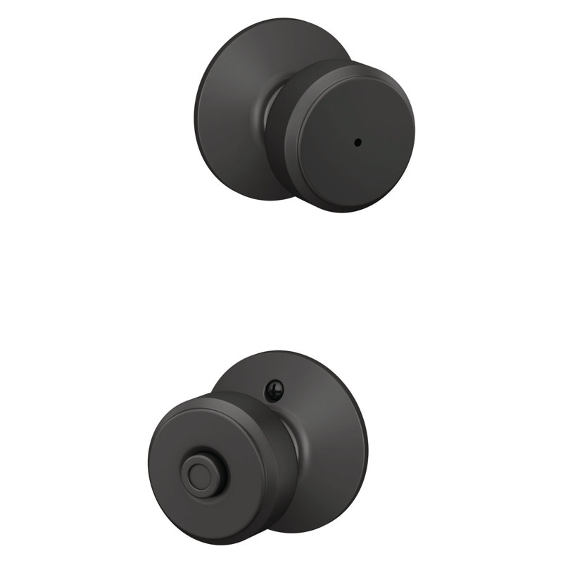 Bowery Privacy Knob (Bed & Bath), Matte Black