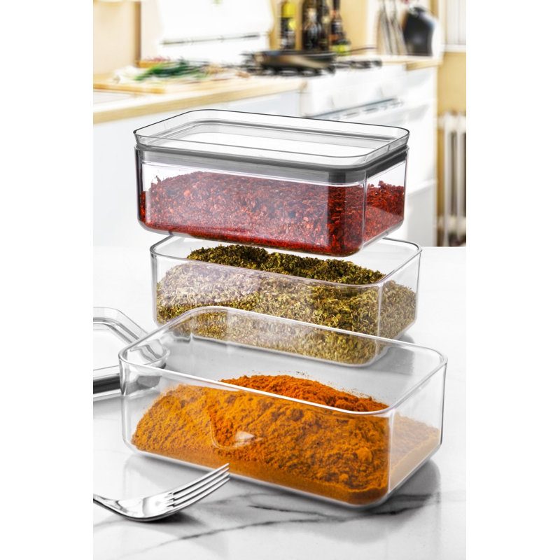 Transparent Plastic Storage Box Set (3 Pieces), 6.5 x 4.1 x 2.6 Inches | 100% BPA Free, Ideal for Organizing Small Items | Durable & Lightweight, Perfect for Home or Office Use, Not Dishwasher or Microwave Safe