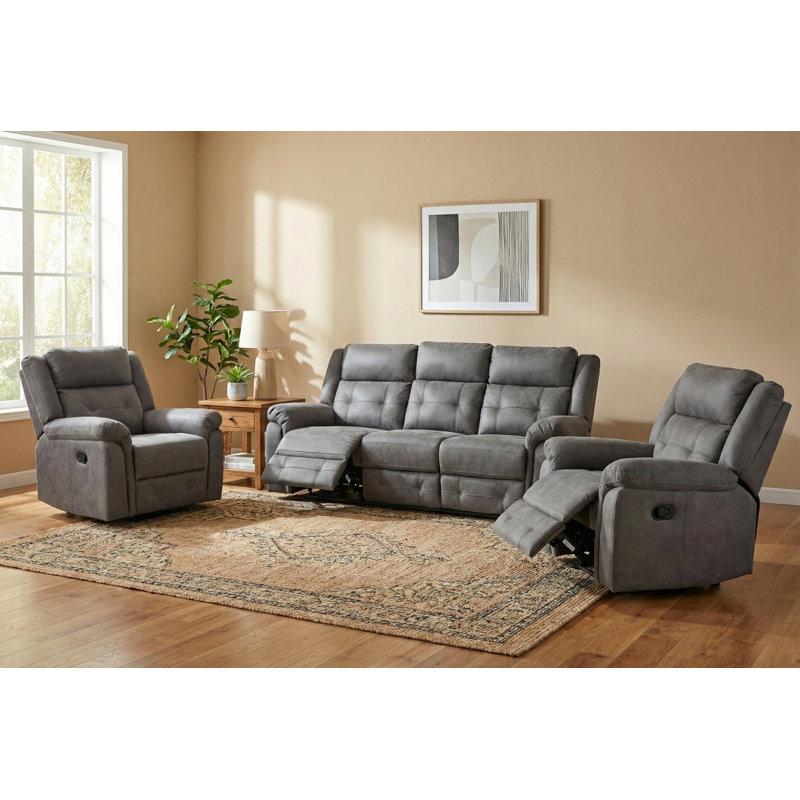 Bonachea 3 - Piece Living Room Set, Dark Grey