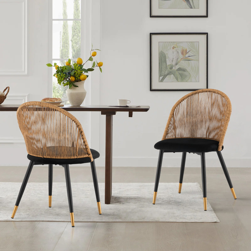 Kruitbosch 47cm H Velvet Upholstered Metal Side Chair