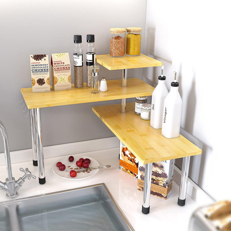 Emington Solid + Manufactured Wood Cabinet Shelving Rack