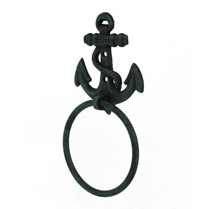 Porte-serviettes d’ancrage en fer moulé, Bleu Seaworn