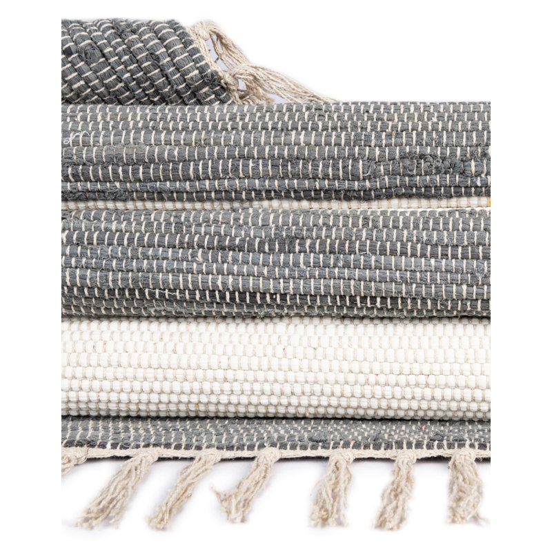 Rinker Cotton Striped Indoor Rug, Rectangle 7'1" x 10'