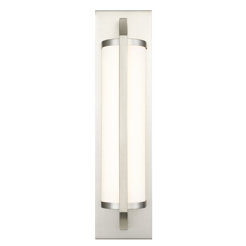 Barre de meuble-lavabo moderne / contemporaine à DEL intégrée 18 pouces en nickel brossé avec DEL écoénergétique, 745 lumens 12 W, 3 couleurs sélectionnables 3000K / 4000K 5000K, à intensité variable, verre sablé