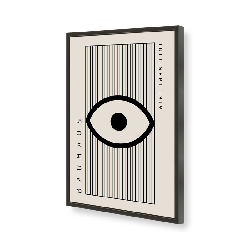 Imprimé géométrique Bauhaus, H 15 po x l 12 po, Noir satiné