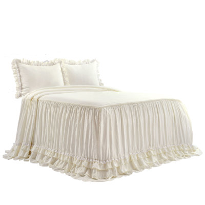 Shabby Elegance Ruffle Lace 3Pc Bedspread Set