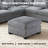 L-Shaped 4-Piece Modular Sectional With Cocktail Ottoman & Corduroy Upholstery-168498056