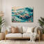 Art mural en métal beige, "Coastal Sea Turtle"-1234072766
