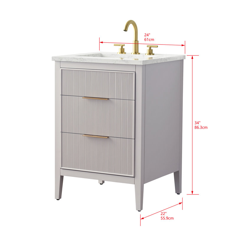 Emma 24" W Single Vanity, Taupe