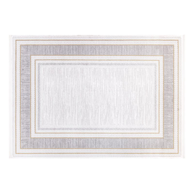 Luxueux tapis gris de 3,3 x 6,6 pi | 100% acrylique, hauteur des poils: 0,4 po | Tissé à la machine avec base en coton / jute durable, 2100 g / m² | Facile à nettoyer, sécuritaire pour enlever les taches, idéal pour le décor du salon et de la chambre à coucher