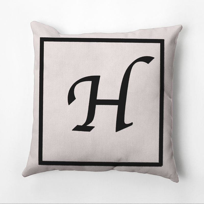 Reversible Throw Pillow, 18"x18", Flax/Black, H