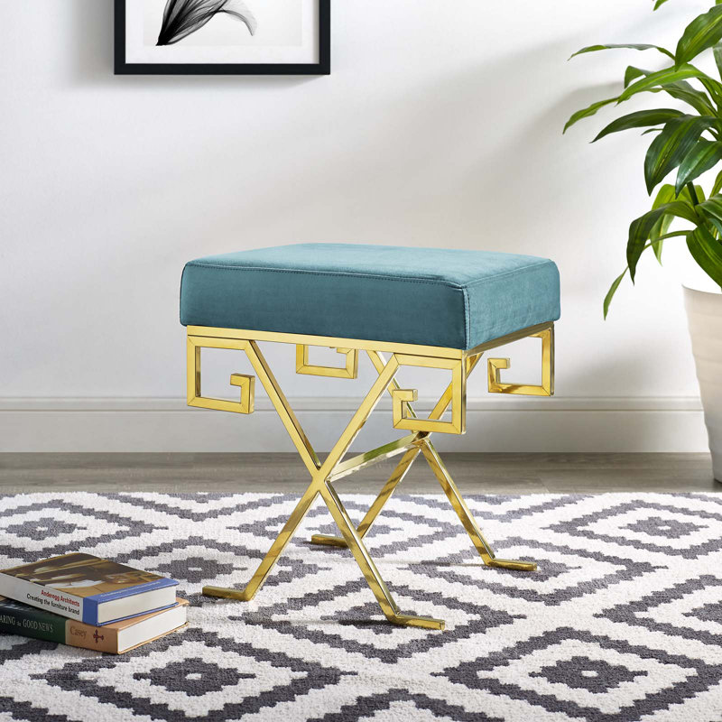 Banc Performance Velvet par Modway, Bleu mer