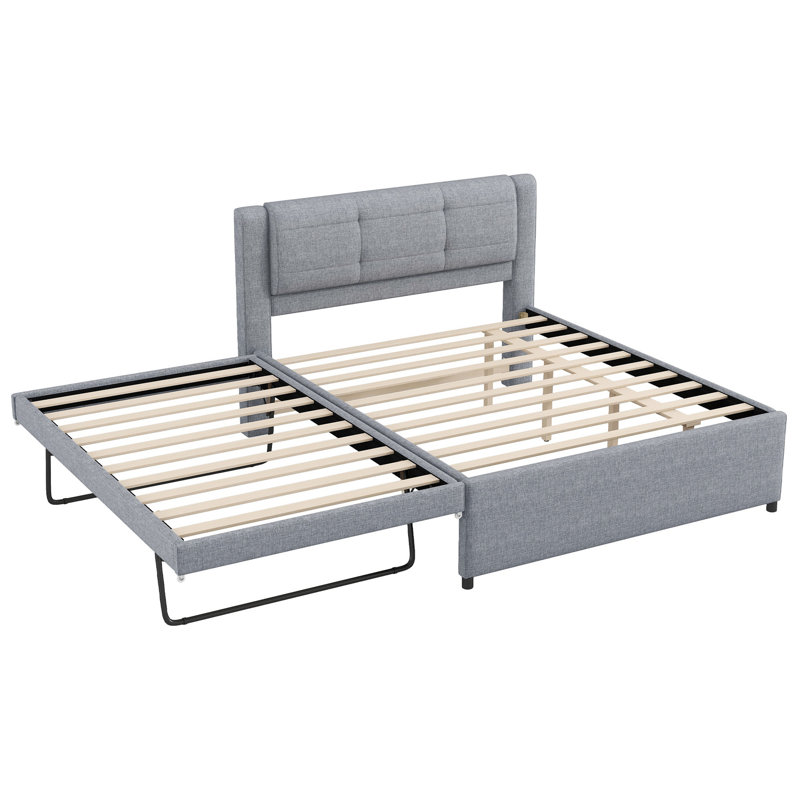 Lit plateforme double avec lit gigogne et lit gigogne double