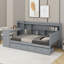 Lit de jour simple en bois avec tiroirs et bureau-1023987619