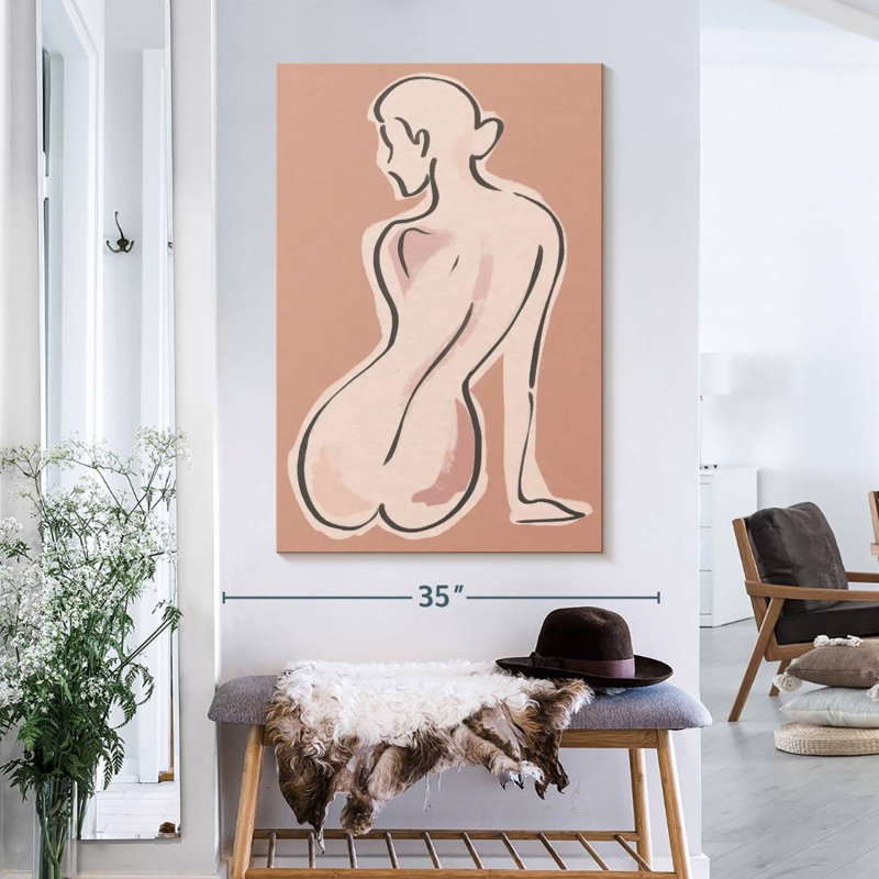 Belles lignes féminines sur toile, H 39 po x l 26 po x P 1,25 po