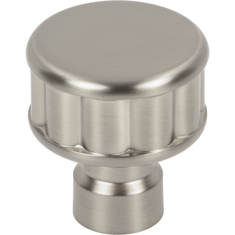 Pemberton 1 1/4" Length Round Knob, Satin Nickel