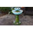 Audhumbla Solar Powered 28.35'' 2-Tier Flower Resin Birdbath Outdoor Fountain with Lights