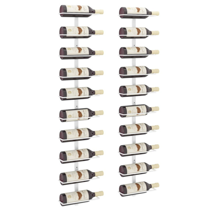 Rangement mural pour porte-bouteilles Danixsa, Blanc, H 47,2 po x l 9,4 po x P 3,5 po