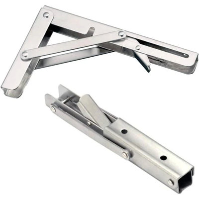 Express KitchQuip 7" H x 72" W x 12" D Stainless Steel Folding Wall Shelf - NSF Certified Commercial Concession Stand Shelf