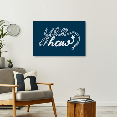 Western Yeehaw Rope Star Rustic Abstract Contemporary Landscape Nature Wall Art Print by Jolly And Dash - Wrapped Canvas Print