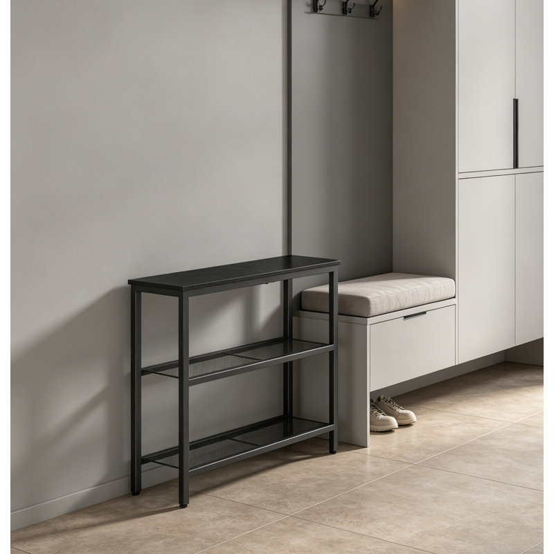 Console de table d'entrée étroite, Noir