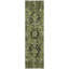 8' Runner Olive Green and Dark Green Oriental Washable Non Skid Indoor Outdoor Runner Rug