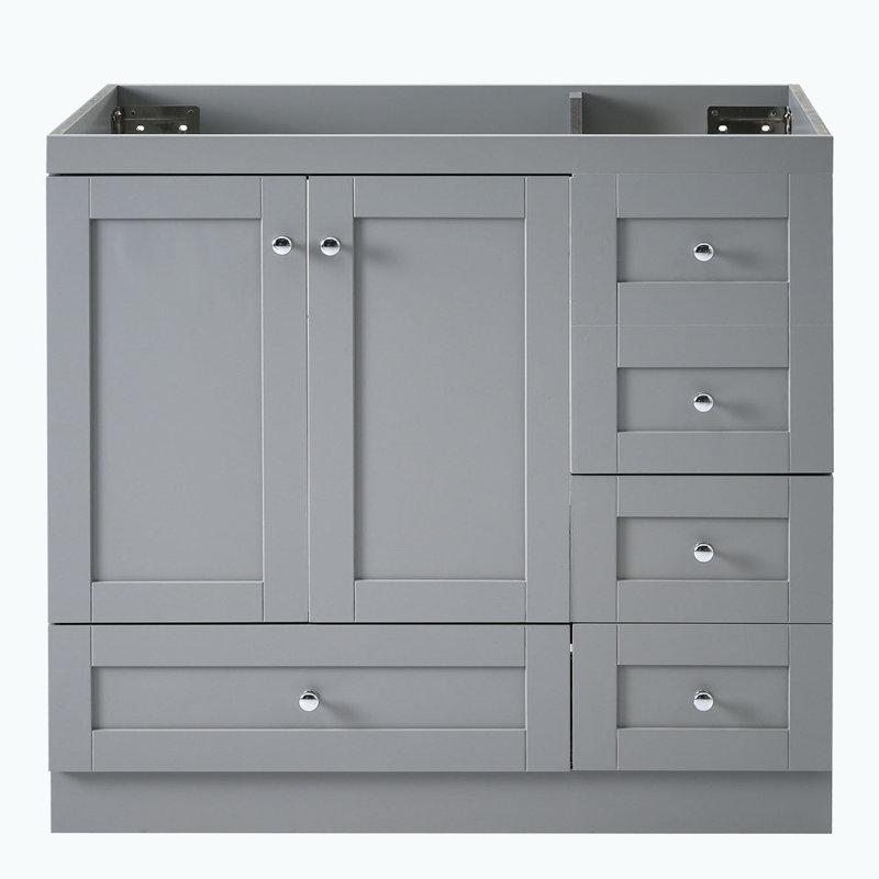 Meuble-lavabo de salle de bain sans lavabo, Gris