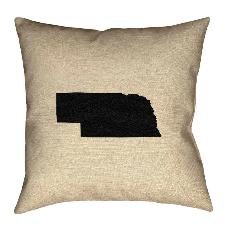 Housse de coussin Katelyn Smith Nebraska, 20 po x 20 po, Noir