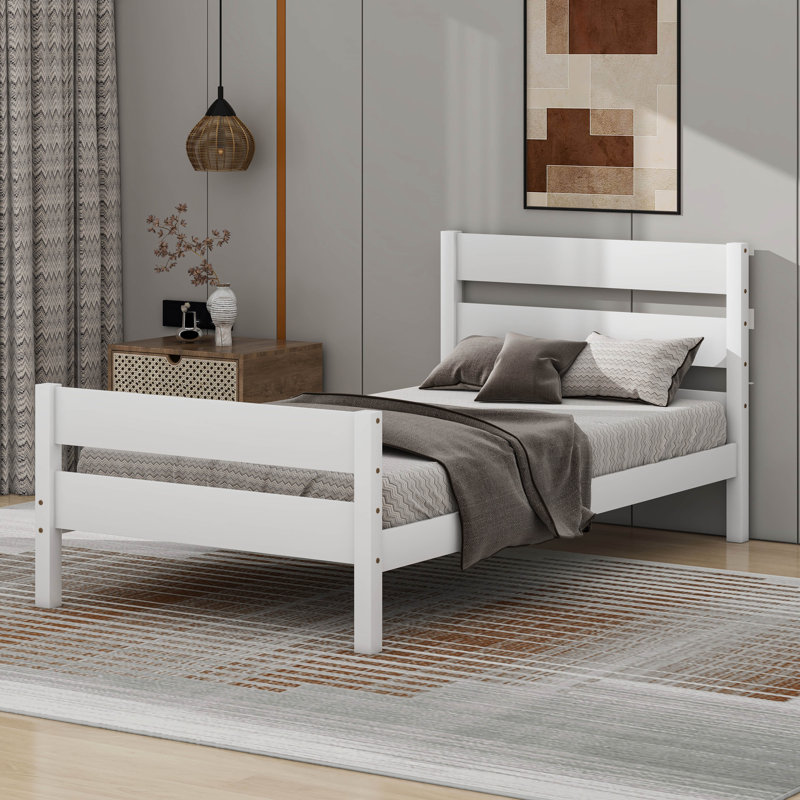 Cadres de lit plateforme en bois, White