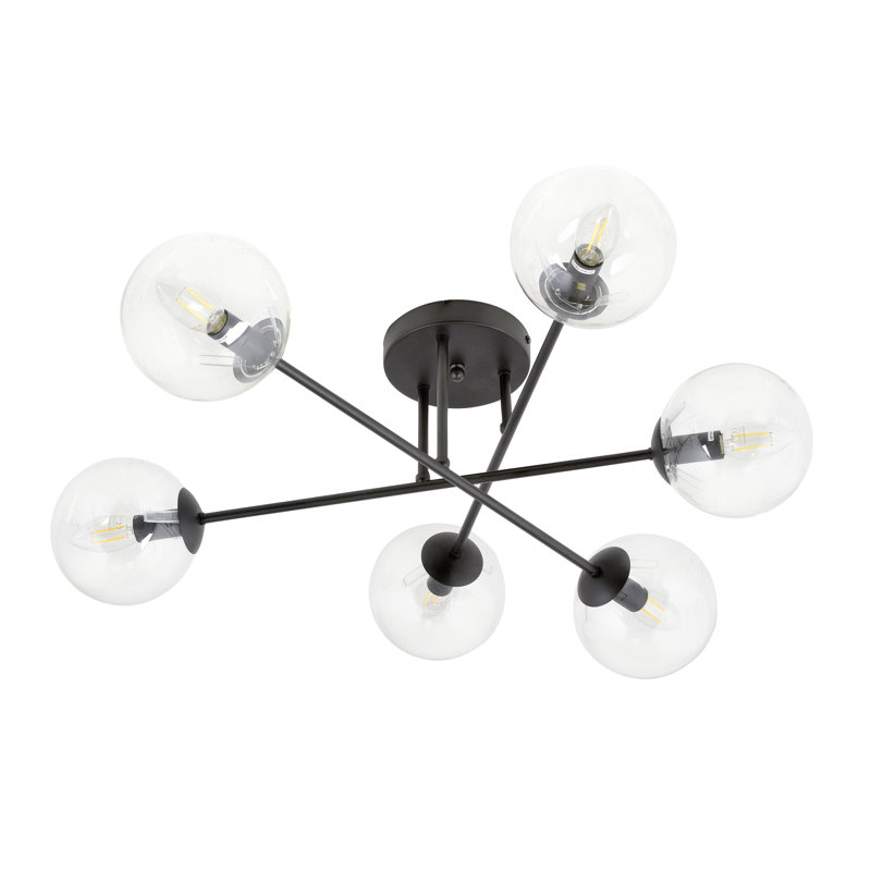 Cadesia Glass Semi Flush Mount, Transparent