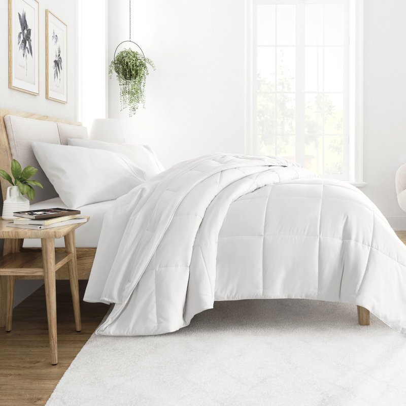 Édredon en duvet synthétique doux, Blanc neige, Édredon simple