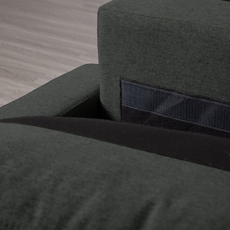 Dulane 84" Upholstered Sofa Sleeper Sofa, Dark Gray Linen Blend