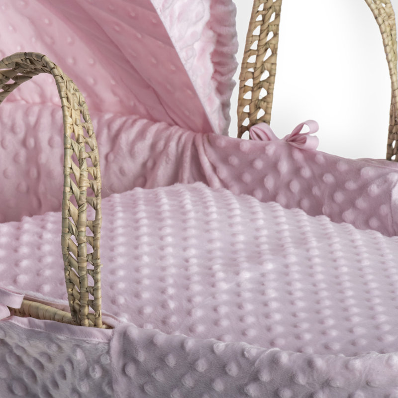 Dimple Palm Moses Basket, Pink