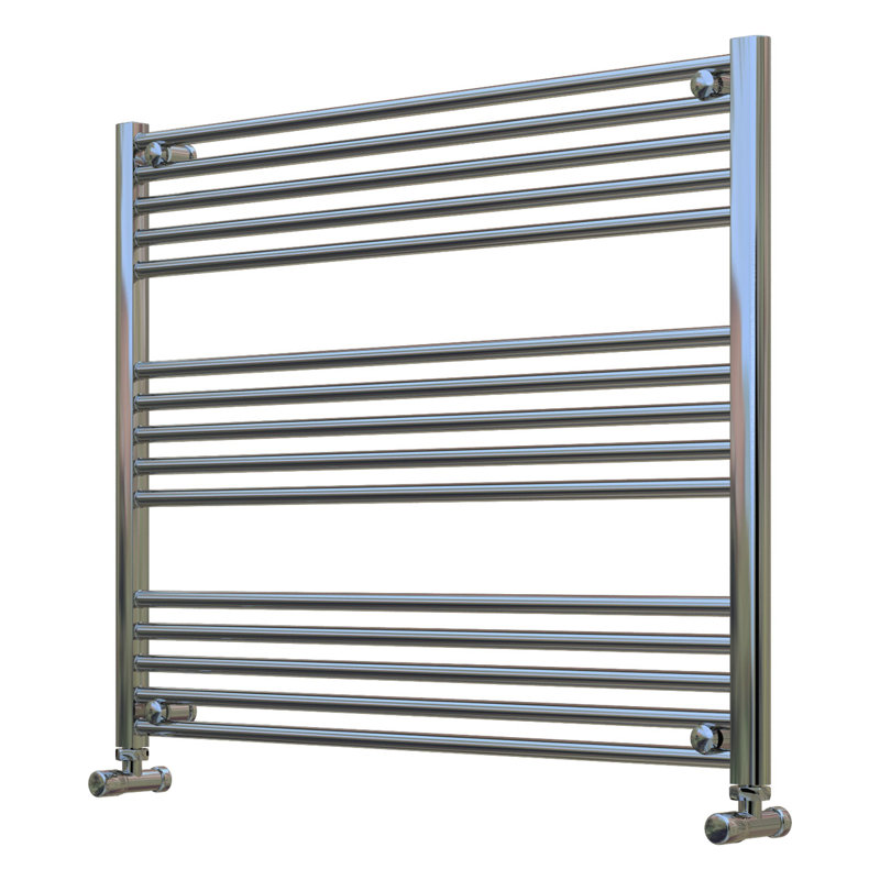Shavon Straight Towel Rail Heated Towel Rails, Chrome, 80cm H x 100cm W x 3cm D