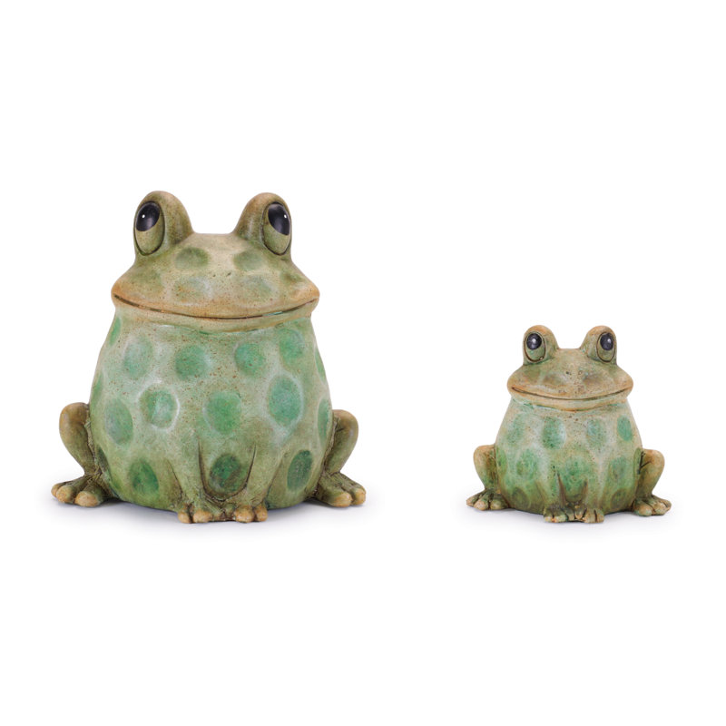Grenouille de jardin en terre cuite assise (ensemble de 4)