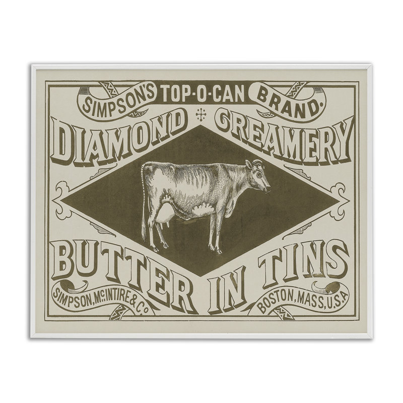 «Vintage Creamery», estampe numérique par Daphne Polselli, Estampe numérique encadrée blanc bord de mer, H 11 po x l 14 po