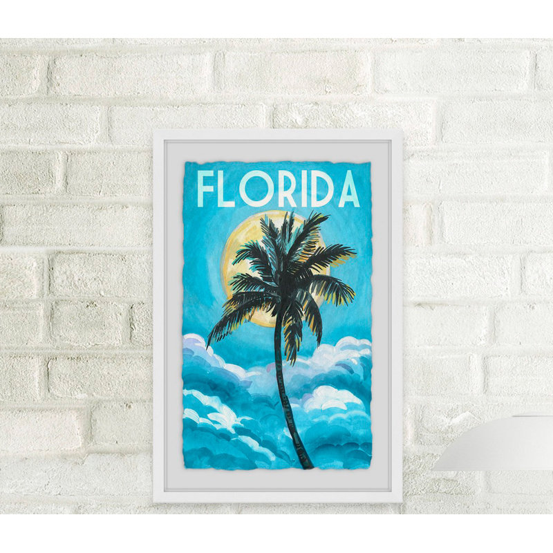 Blue Florida - Single Picture Frame Painting, 30 cm H x 20 cm W x 4 cm D