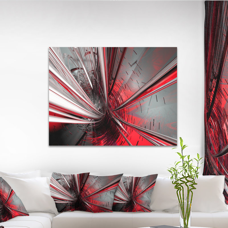 " Fractal 3D Deep Into Middle " by Designart, 12" H x 20" W x 1" D, Metal