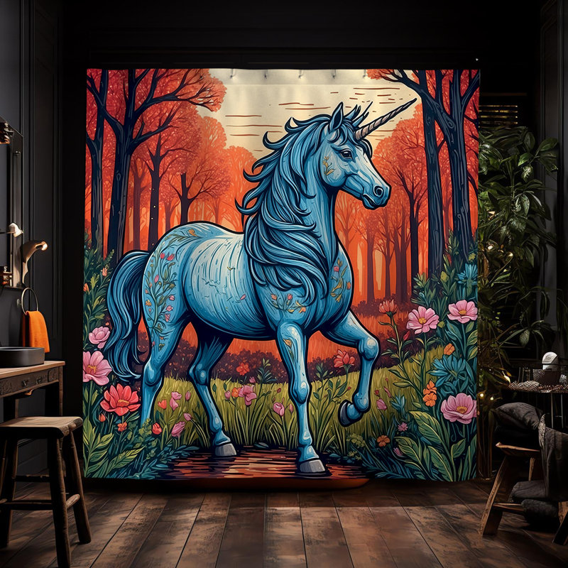 Treau Unicorn Shower Curtain