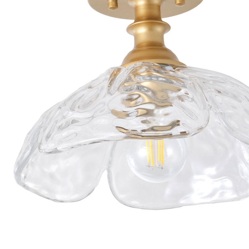 Plafonnier encastré 1 lumière en verre réglable