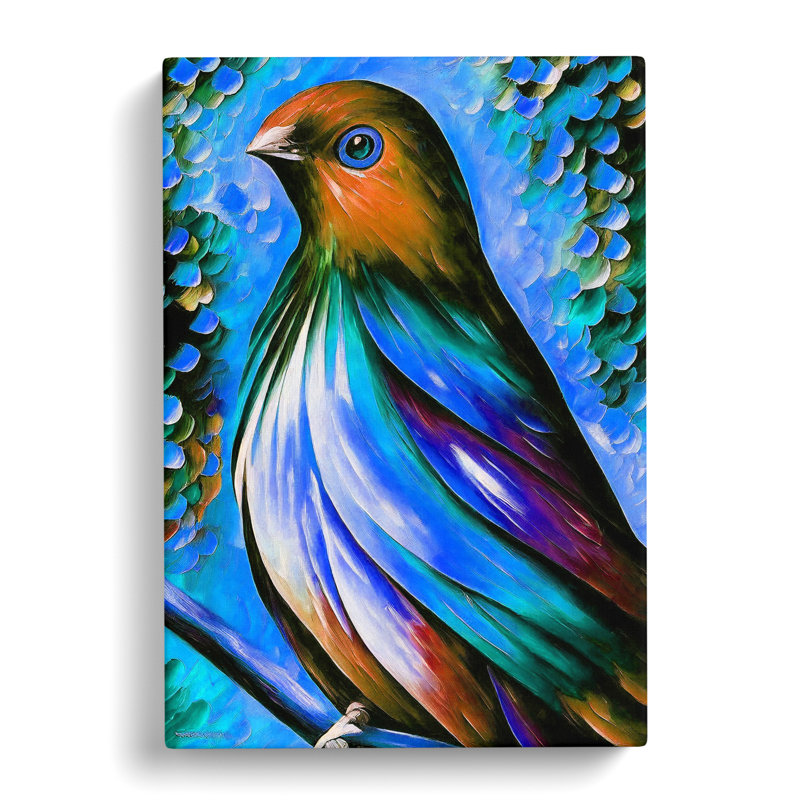 Beautiful Bird No.4 - Wrapped Canvas Painting, 50cm H x 35cm W x 3cm D
