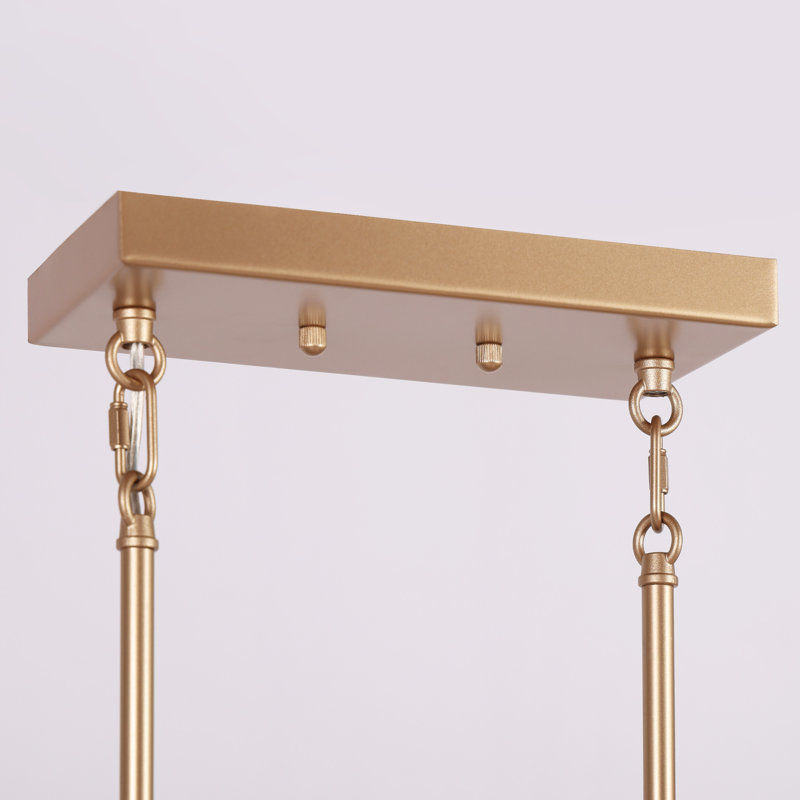 Suspension linéaire dorée à 7 lumières avec variateur pour îlot de cuisine
