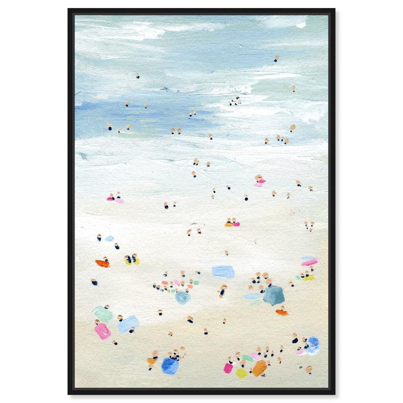 «Nautical and Coastal Tiny People Coastal Beach», reproduction d'art graphique sur toile tendue, H 45 po x l 30 po