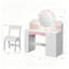 Bureau de coiffeuse pour enfants avec miroir lumineux et tabouret