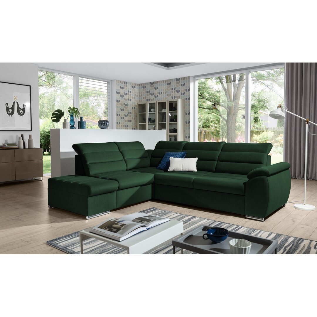 Ecksofa Busse aus Samt mit Bettfunktion