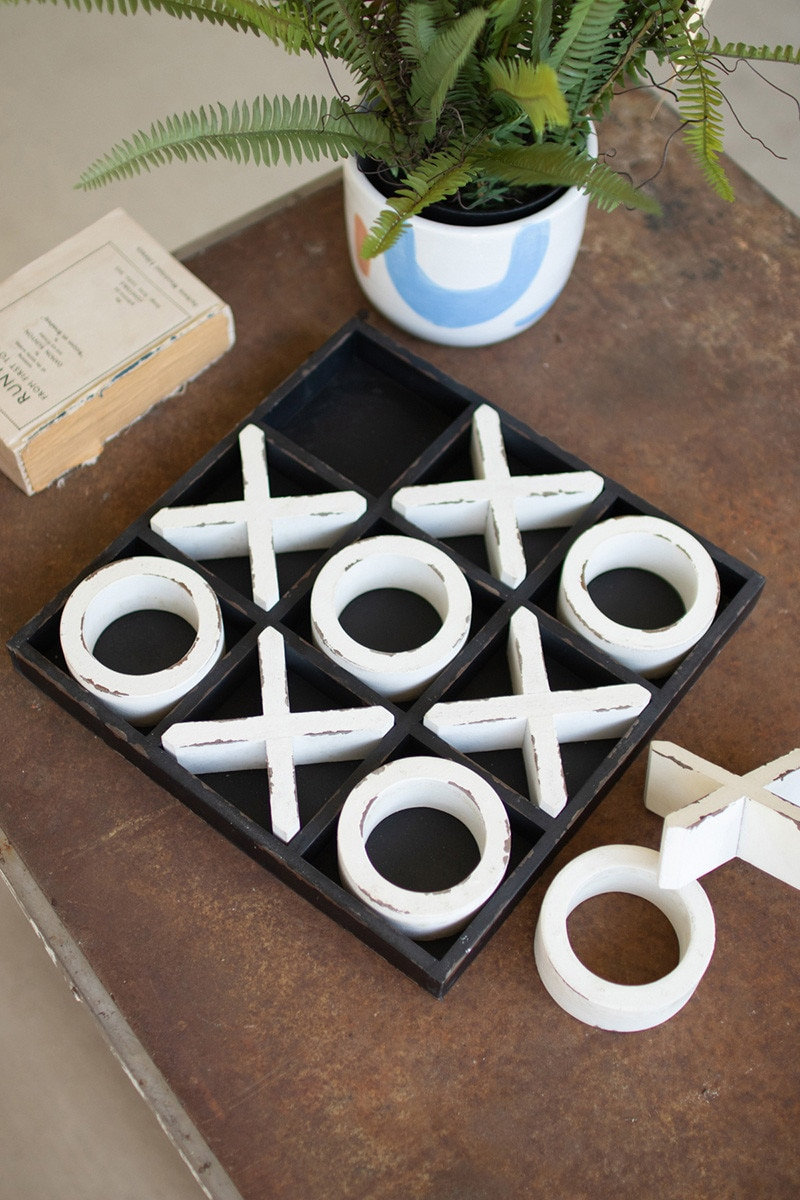 Hudson Wood Tic-Tac-Toe Game Sculpture
