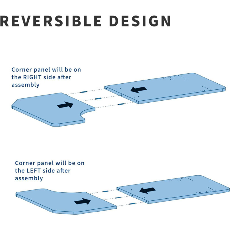 Plateau de table réversible noir 58 po x 35 po