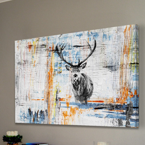 « Staring Deer » par Parvez Taj, reproduction d'art sur toile tendue, H 20 po x l 30 po x P 1,5 po