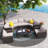 9-piece Outdoor Half-moon Wicker Conversation Sets With 1 Nesting Coffee Table And Tempered Glass Top