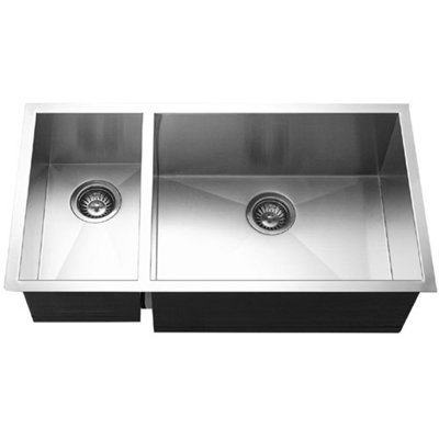 Contempo 33'' L Double Bowl Stainless Steel Kitchen Sink